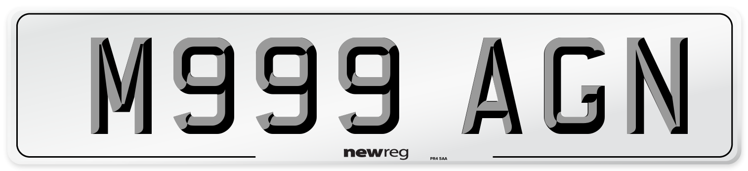 M999 AGN Number Plate from New Reg